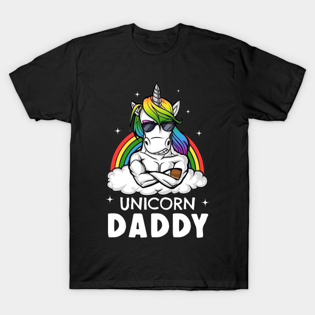 Unicorn Daddy Funny Gym Unicorn T-Shirt For Father T-Shirt by Danielsmfbb